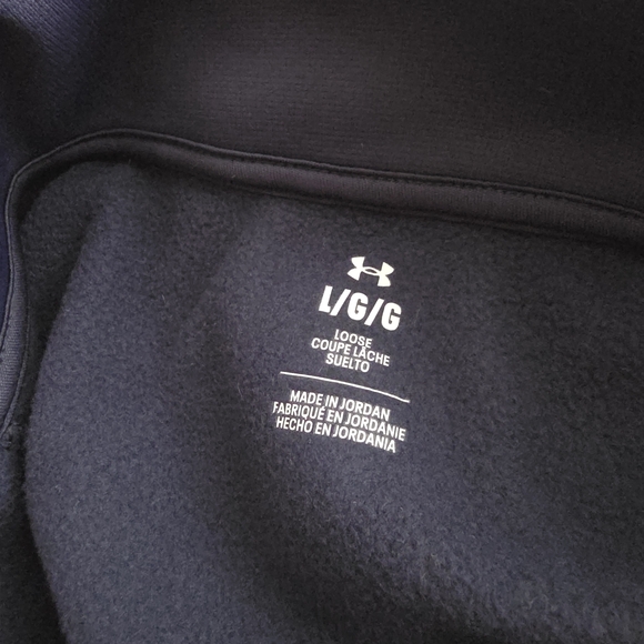 Under Armour Fleece Twist Navy Blue Quarter Zip Pullover Size Large - Picture 4 of 8